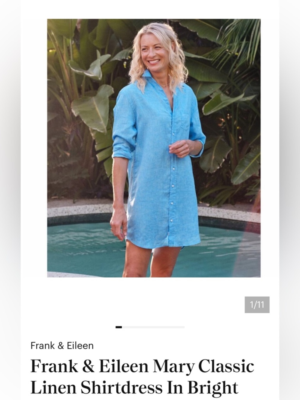 Frank & Eileen Turquoise Blue Linen Shirt